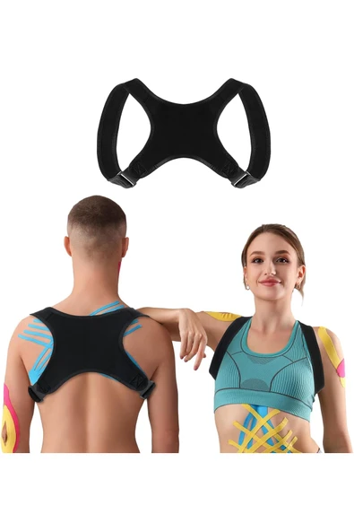 TUMKE Yeni Nesil Dik Duruş Korsesi Kamburluk Önleyici Korse Unisex Siyah ürün görseli 1