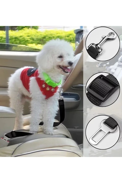 TUMKE Evcil Hayvan Araç Emniyet Kemeri Kedi Köpek Araba Oto Tasması Oto Aksesuarı Kedi Köpek Emniyet Kemer ürün görseli 1