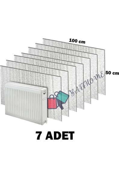 TUMKE 7 Adet Petek Arkası Isı Yalıtım Levhası Alüminyum Folyo 8 Radyatör Arkalığı ürün görseli 1