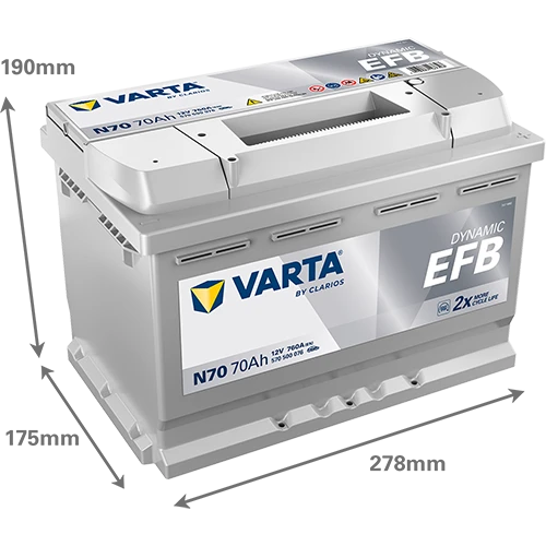 VARTA N70 12V 70 AH EFB  AKÜ - Resim 2