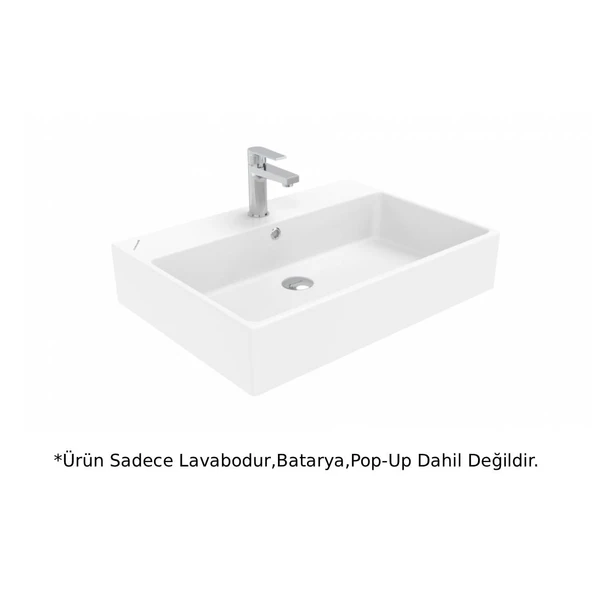Creavit NX270 Next Tezgah Üstü Kare Lavabo Beyaz 70cm ürün görseli 1