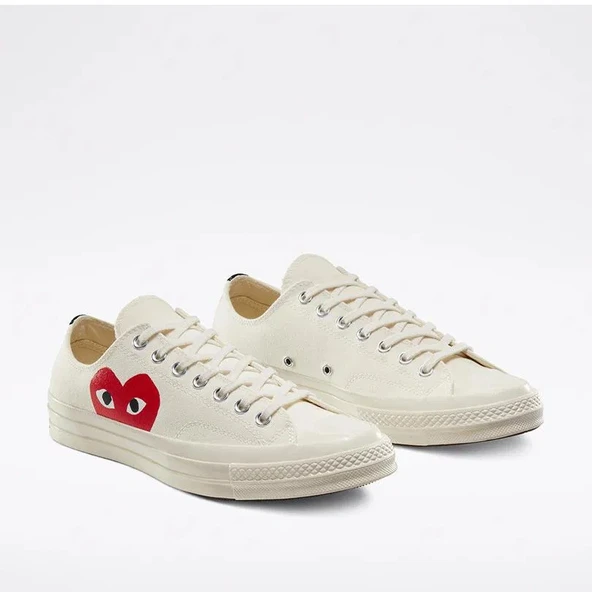 Converse X Comme Des Garçons Play Chuck 70 Unisex Krem Sneaker ürün görseli 1