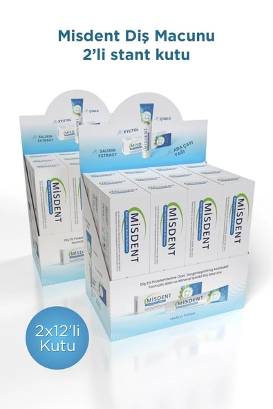 Misdent 24'lü kampanya Bitki İçerikli & Mineralli Diş Macunu 75 ml 2x12'li Set ürün görseli 1