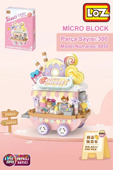 Loz Micro Block Serisi Donut Arabası 300 Parça Oyuncak Yapım Seti FFLZ-8855 ürün görseli 1