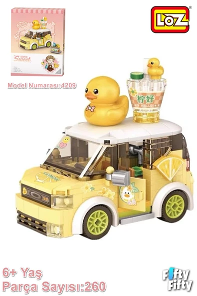 Loz Mini Block Serisi/ Sarı Araba -LZ4209 (260 Parça) Oyuncak Yapım Seti ürün görseli 1