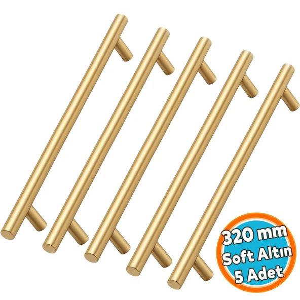 (5 Adet) 320mm Soft Altın Metal Mobilya Mutfak Dolap Çekmece Dolabı Kulbu Kulpu Kulpları ürün görseli 1
