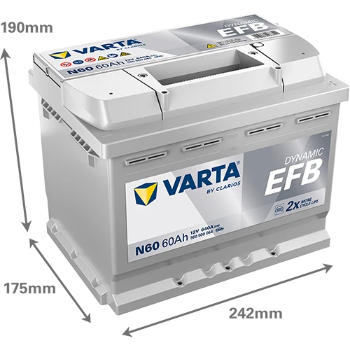 VARTA N60 12V 60 AH AKÜ START-STOP EFB - Resim 2