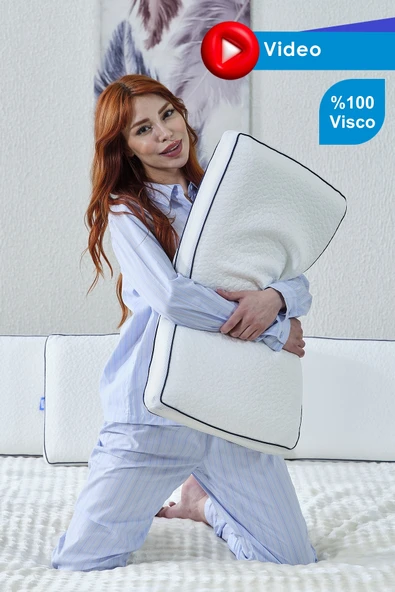 LongPlus Sensitive Uzun Boy Lüks Hava Kanallı Tasarım Ortopedik Visco Yastık 70x40x12cm ürün görseli 1