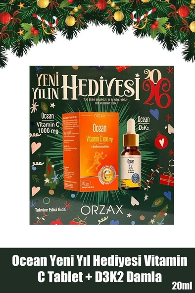 Ocean Yılbaşı Seti: Ocean Vitamin C 30 Tablet +Ocean D3 K2 Damla 20 Ml ürün görseli 1
