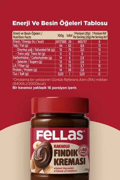Fellas Kakaolu Fındık Kreması (315g) ürün görseli 1