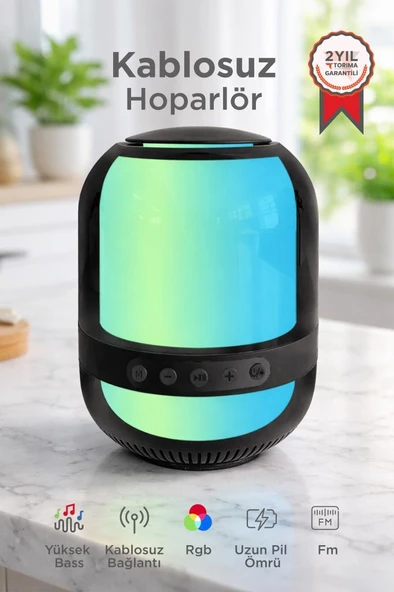 Bluetooth Hoparlör Kablosuz Taşınabilir Rgb Işıklı TWS Speaker GTS-2149 Siyah ürün görseli 1