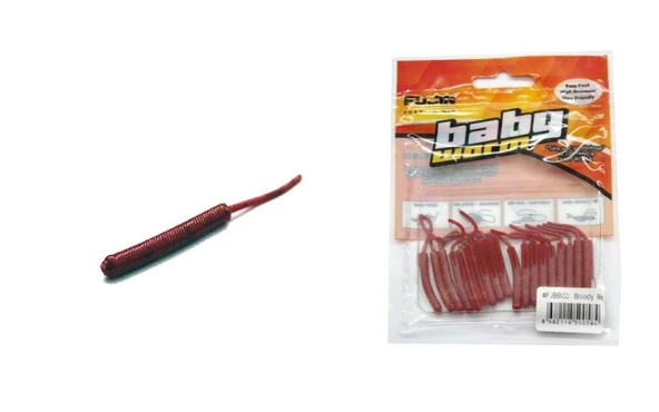 Fujin Baby Worm 5.2 cm Floating LRF Silikonu - Bloody Red ürün görseli 1