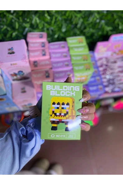 Mevsimsiz Çiçek sünger bob figürlü lego yapımı ürün görseli 1
