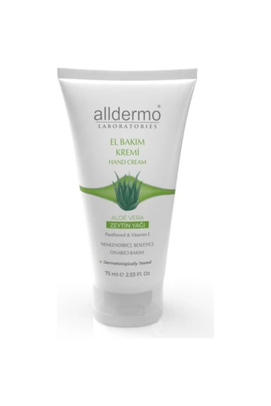 ALLDERMO ZEYTİNYAĞI VE ALOE VERALI EL BAKIM KREMİ 75 ML ürün görseli 1