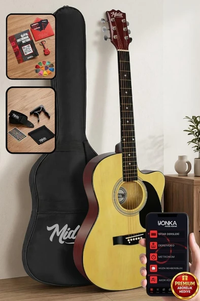 Midex RG-540NT Kaliteli Kesik Kasa 40 İnç Akustik Gitar Seti 4/4 Yetişkin ürün görseli 1