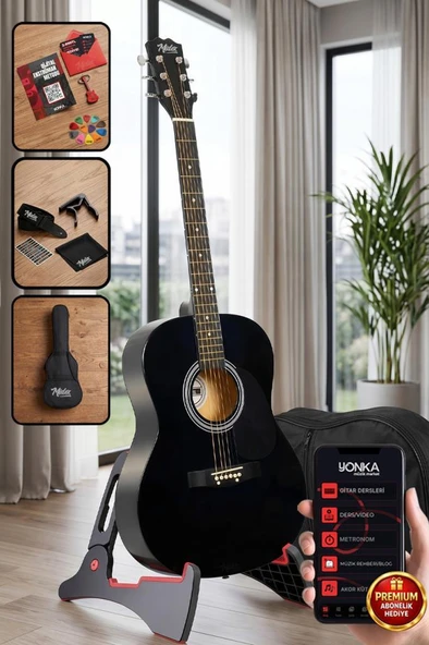 Midex RG-550BK Pack Kaliteli Siyah 40 İnç Akustik Gitar Seti 4/4 Yetişkin ürün görseli 1