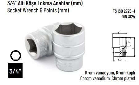 38 MM 3/4 LOKMA ANAHTAR ürün görseli 1