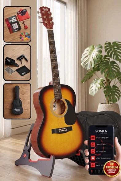 Midex RG-550SB Pack Kaliteli Sunburs 40 İnç Akustik Gitar Seti 4/4 Yetişkin ürün görseli 1