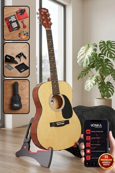 Midex RG-550NT Pack Kaliteli Natural 40 İnç Akustik Gitar Seti 4/4 Yetişkin ürün görseli 1