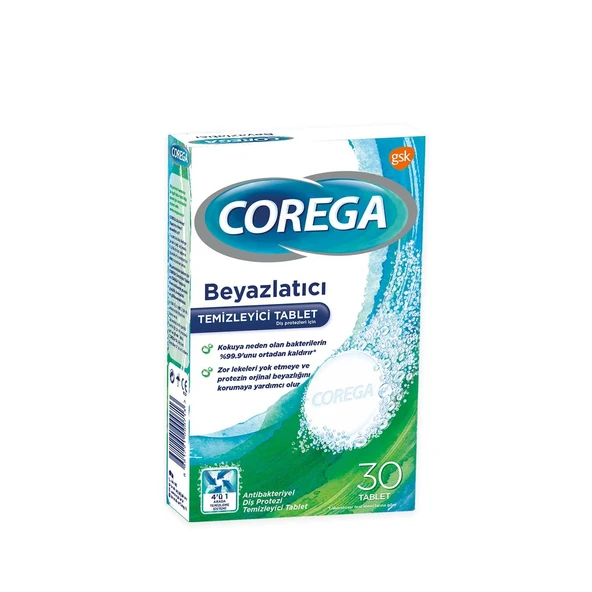 COREGA TEMİZLEYİCİ TABLET BEYAZLATICI 30 LU ürün görseli 1