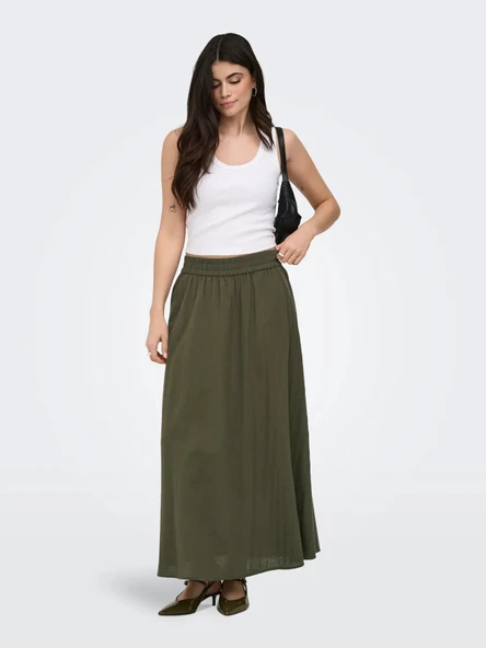 15372613 ONLTIZANA LONG SKIRT WVN NOOS - Resim 6