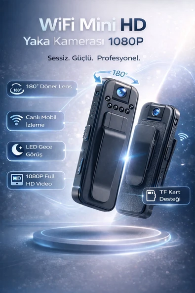 Wifi 1080P Vücut Mini Kamera Dijital Video Kaydedici Yaka Kamerası ürün görseli 1