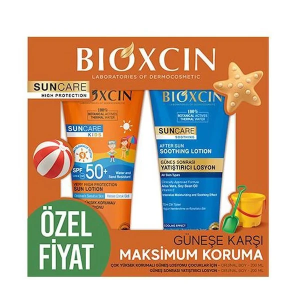 Bioxcin Sun Care Çocuklar İçin SPF 50 Hassas Cilt Güneş Kremi 200 ml + Güneş Sonrası Losyon 200 ml ürün görseli 1