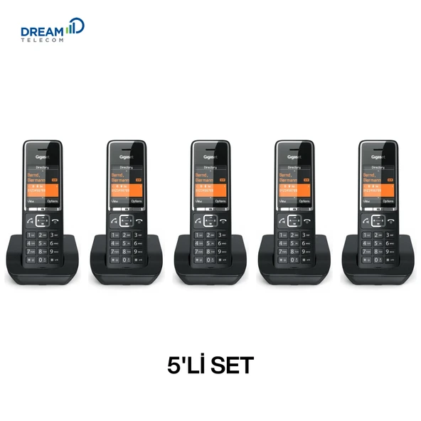 Gigaset Comfort 550 Siyah Dect Telefon 5'li Set ürün görseli 1