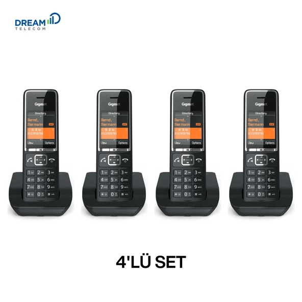 Gigaset Comfort 550 Siyah Dect Telefon 4'lü Set ürün görseli 1