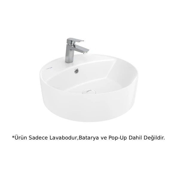 Creavit NC046 Nice Tezgah Üstü Lavabo Beyaz 45cm ürün görseli 1