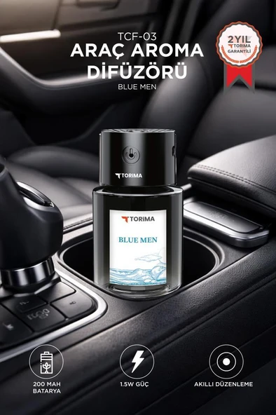 Araç İçi Aroma Difüzörü Hava Nemlendirici Lazerli Şarjlı Oda ve Araba Kokusu TCF03 Blue Men Dragon ürün görseli 1