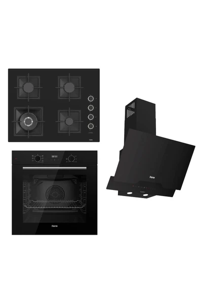 Flowart-sılentart Serisi Siyah Set (sc405-wfa Qbl63cs D063-sa ) - Döküm Izgara / 65 Cm Ocak ürün görseli 1