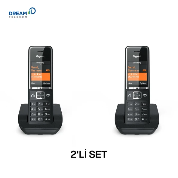 Gigaset Comfort 550 Siyah Dect Telefon 2'li Set ürün görseli 1