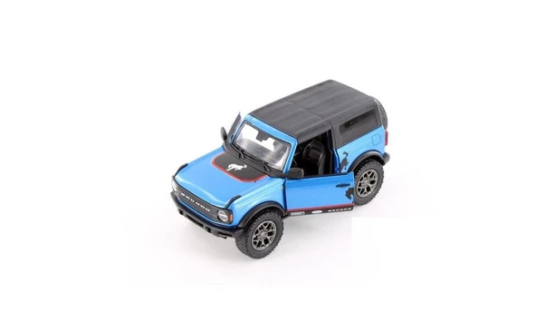 Kinsmart 2022 Ford Bronco w/ printing (Hard Top) Mavi 1/34 Model Araba ürün görseli 1