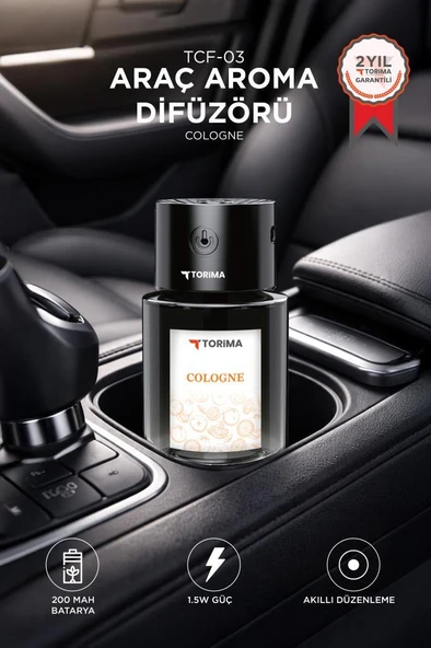 Araç İçi Aroma Difüzörü Hava Nemlendirici Lazerli Şarjlı Oda ve Araba Kokusu TCF03 Cologne ürün görseli 1