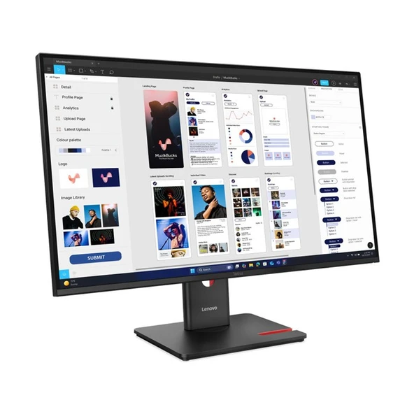 LENOVO THİNKVİSİON T32UD-40 64B0GAR1TK 31.5" UHD 3840X2160 (4K) PİVOT TYPE-C RJ45 4MS IPS MONİTÖR ürün görseli 1