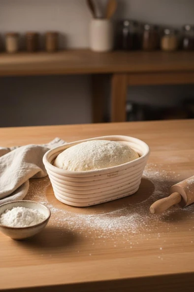 Bambum Puder - Ekmek Mayalama Sepeti Oval 17 cm ürün görseli 1