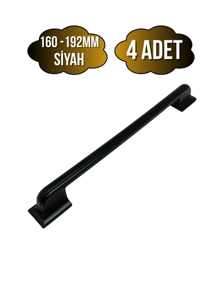 Okyanus Siyah Metal Dolap Kulpu Mobilya ve Mutfak Dolap Kulpu(SİYAH)(160-192MM) Siyah 160-192mm 160-192mm - 4 ADET ürün görseli 1