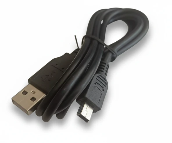 Mini USB Veri ve Şarj Kablosu 111 cm 28AWG Yüksek Performanslı Siyah Data Kablosu m19 ürün görseli 1