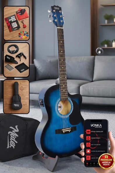 Midex RG-560BL Pack Mavi Elektro Akustik Gitar Full Set Ekolayzerli 40 İnç 4/4 Yetişkin ürün görseli 1