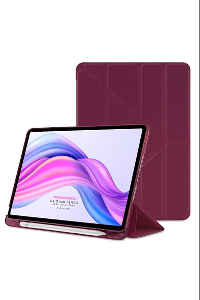 Xiaomi Redmi Pad SE 11 Inç Tablet Uyumlu Kılıf Katlanır Kalemlikli Standlı Uyku Modlu Akıllı Kapak  MÜRDÜM ürün görseli 1