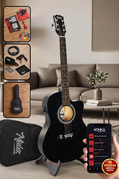 Midex RG-560BK Pack Siyah Elektro Akustik Gitar Full Set Ekolayzerli 40 İnç 4/4 Yetişkin ürün görseli 1
