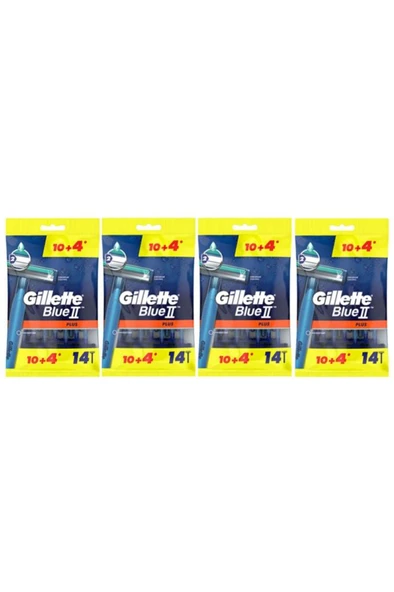Gillette Blue2 Plus Kullan At Tıraş Bıçağı 14'lü X 4 Paket ürün görseli 1