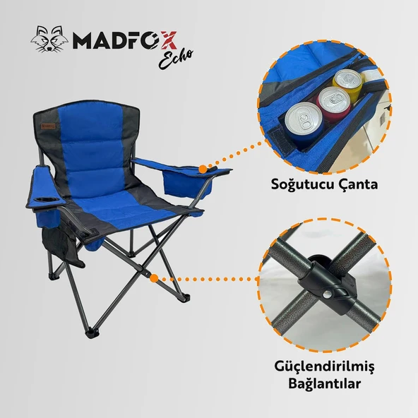 Madfox Echo Katlanır Kamp Sandalyesi Mavi - Resim 5