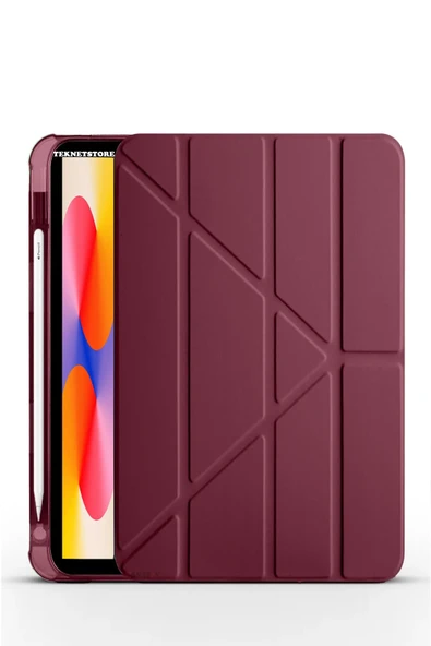 Huawei Matepad Se 11'' inç 2024 Kılıf Kalem Bölmeli Standlı Kapaklı Uyku Modlu Akıllı Kılıf  Mürdüm ürün görseli 1