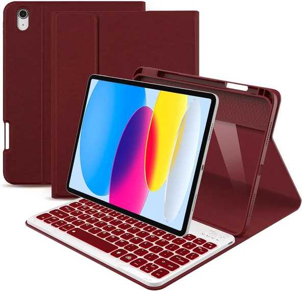 İpad 11 A16 2025 / 10. Nesil 10.9 Klavyeli Kılıf Bluetooth Kalem Bölmeli Koruyucu (Türkçe Klavye)  MÜRDÜM ürün görseli 1
