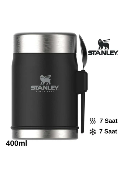 Stanley Classic Legendary Kaşıklı Yemek Termosu 0.4L Termos Kamp Matara SİYAH ürün görseli 1