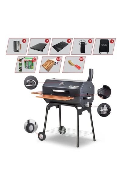 Guruss Cg-075 Bbq Mangal Gurme Paketi-pürmüzlü Set Siyah ürün görseli 1
