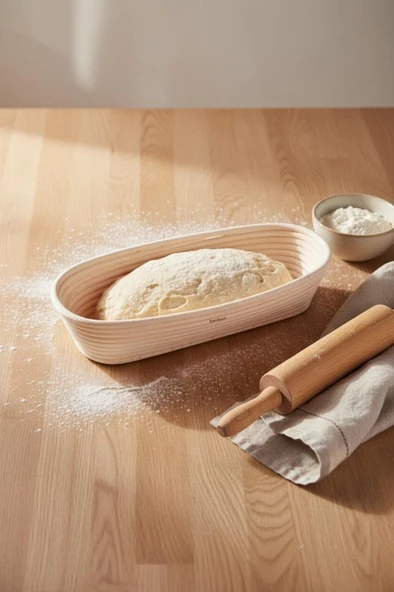 Bambum Puder - Ekmek Mayalama Sepeti Oval 35 Cm ürün görseli 1