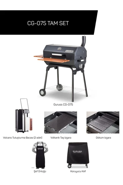 Guruss CG-075 Tam Set Kömürlü Barbekü Mangal ürün görseli 1